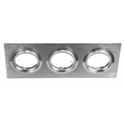 Foco basculante cuadrado empotrar Aluminio texturizado, para 3 Lámparas AR111/QR111